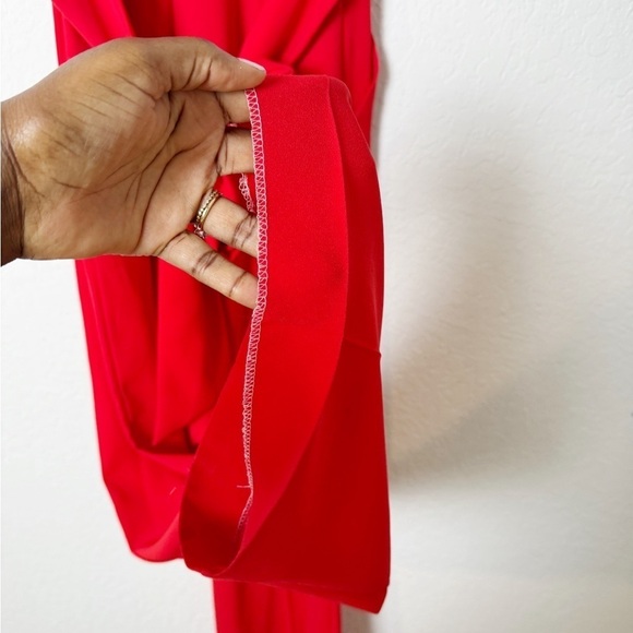 Robert Rodriguez Red Wide Leg Belted Jumpsuit - Picture 8 of 10
